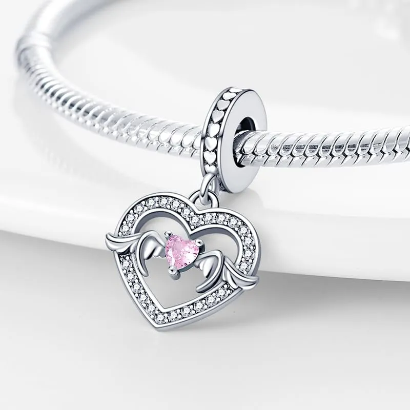 KUNSIR Ciondolo in Argento Sterling 925 con Cubic Zirconia per Braccialetti e Collane Europei - immagine 2