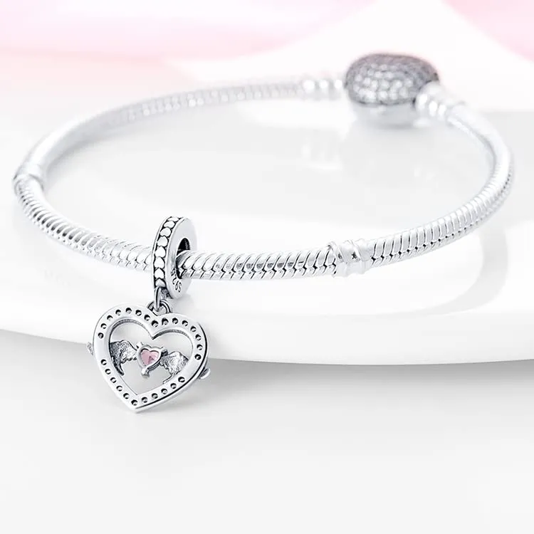 KUNSIR Ciondolo in Argento Sterling 925 con Cubic Zirconia per Braccialetti e Collane Europei - immagine 3