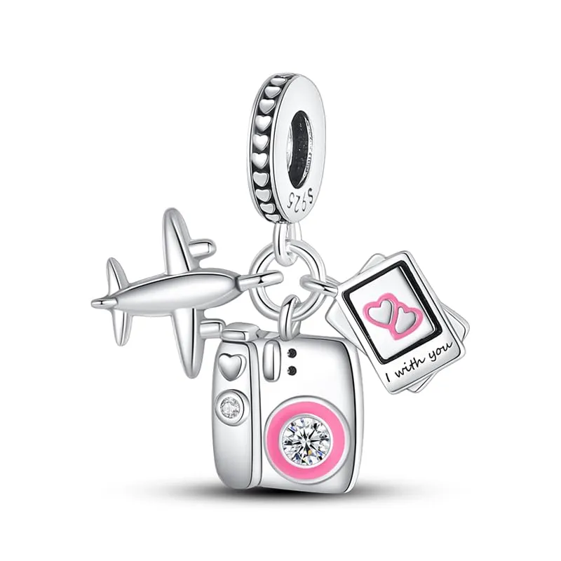 KUNSIR Bead Charm in Argento Sterling 925 con Cubic Zirconia per Braccialetti e Collane Europei - immagine 1