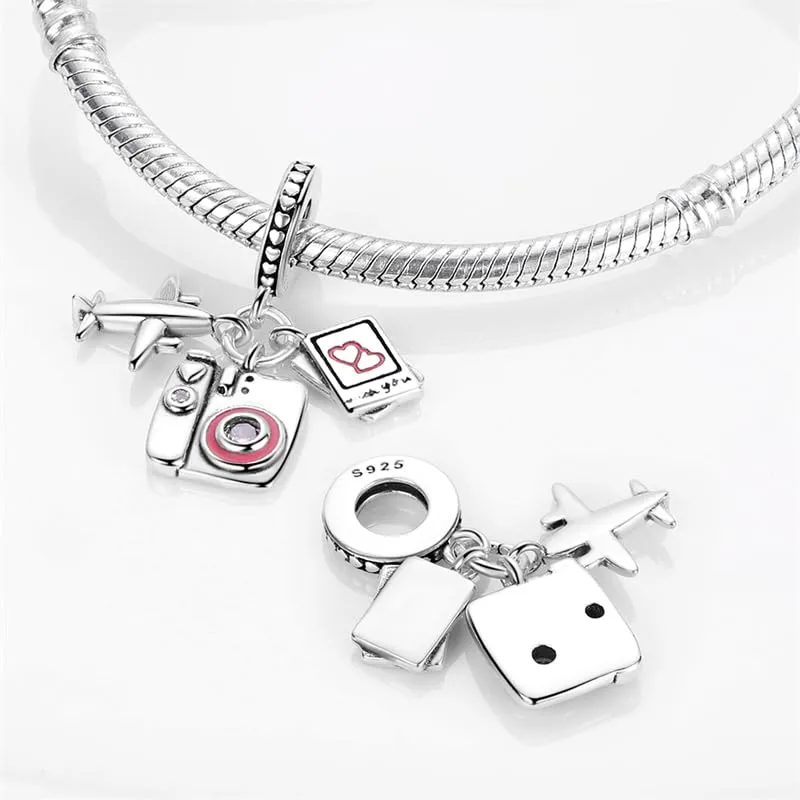 KUNSIR Bead Charm in Argento Sterling 925 con Cubic Zirconia per Braccialetti e Collane Europei - immagine 2