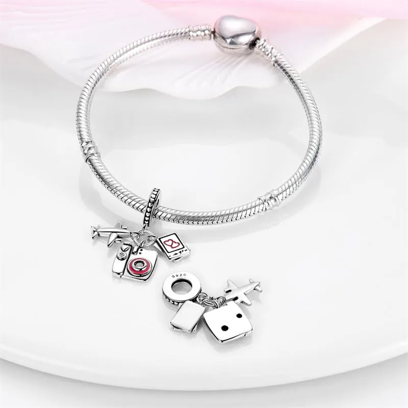 KUNSIR Bead Charm in Argento Sterling 925 con Cubic Zirconia per Braccialetti e Collane Europei - immagine 3