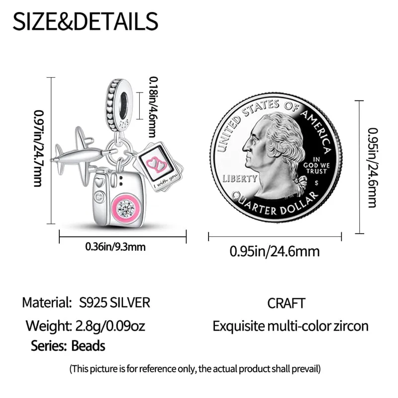 KUNSIR Bead Charm in Argento Sterling 925 con Cubic Zirconia per Braccialetti e Collane Europei - immagine 5