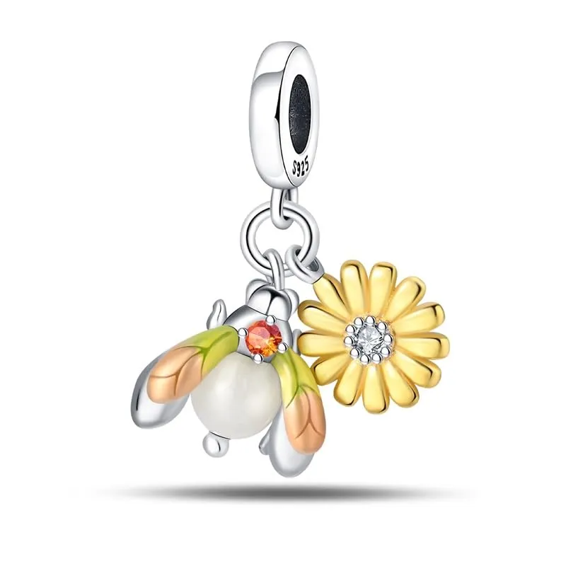 KUNSIR Ciondolo Argento Sterling 925 con Cubic Zirconia per Braccialetti e Collane Europei - immagine 1