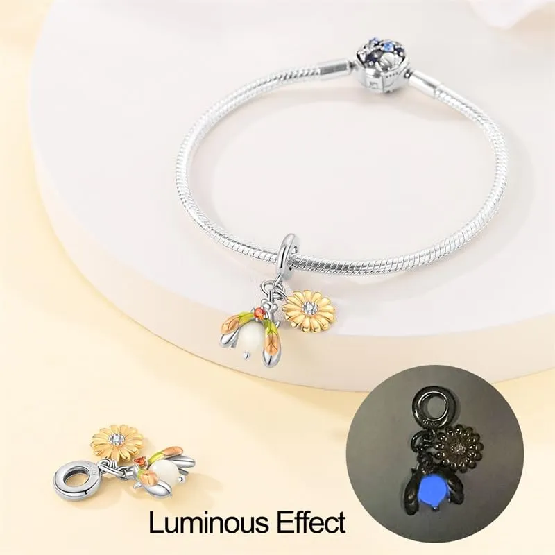 KUNSIR Ciondolo Argento Sterling 925 con Cubic Zirconia per Braccialetti e Collane Europei - immagine 3