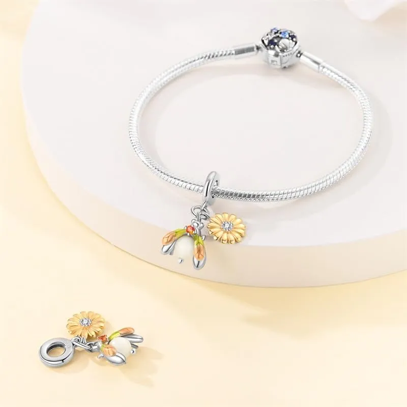 KUNSIR Ciondolo Argento Sterling 925 con Cubic Zirconia per Braccialetti e Collane Europei - immagine 4