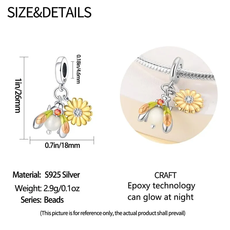 KUNSIR Ciondolo Argento Sterling 925 con Cubic Zirconia per Braccialetti e Collane Europei - immagine 6