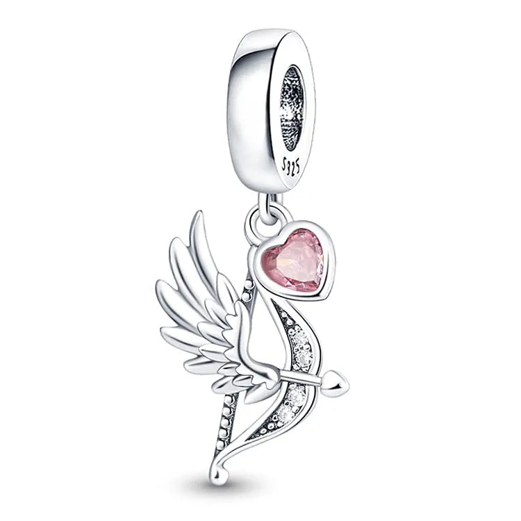 KUNSIR Bead Charm Ciondolo Argento Sterling 925 con Cubic Zirconia per Braccialetti e Collane Europei - immagine 1