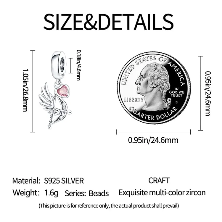 KUNSIR Bead Charm Ciondolo Argento Sterling 925 con Cubic Zirconia per Braccialetti e Collane Europei - immagine 5