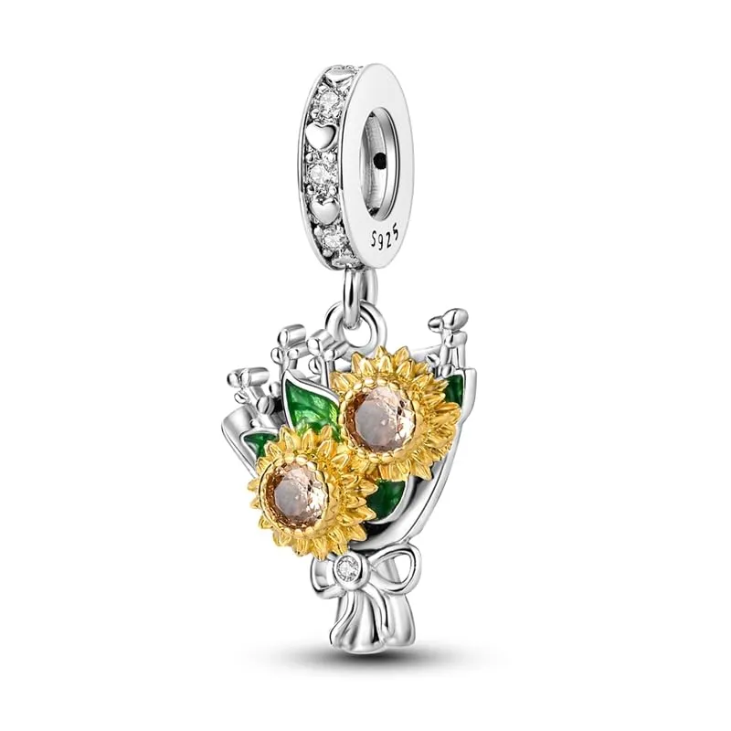 KUNSIR Bead Charm in Argento Sterling 925 con Cubic Zirconia per Braccialetti e Collane Europei - immagine 1