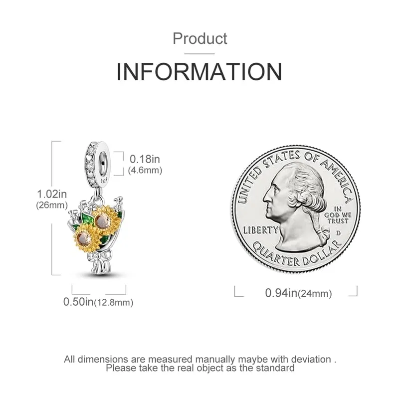 KUNSIR Bead Charm in Argento Sterling 925 con Cubic Zirconia per Braccialetti e Collane Europei - immagine 5
