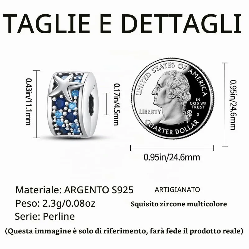 KUNSIR Bead Charm Ciondolo Argento Sterling 925 con Cubic Zirconia per Braccialetti e Collane Europee - immagine 5