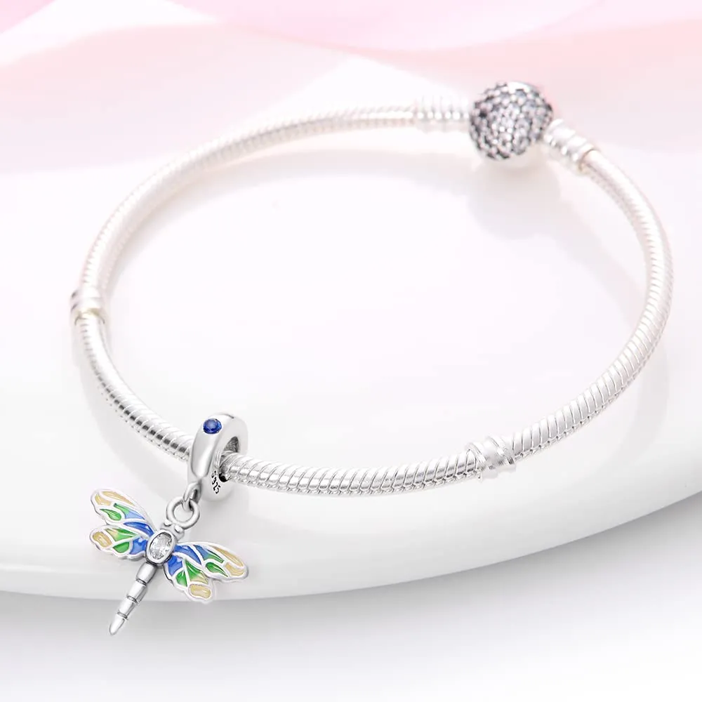 KUNSIR Bead Charm in Argento Sterling 925 con Cubic Zirconia, Compatibile con Braccialetti e Collane Europei - immagine 2
