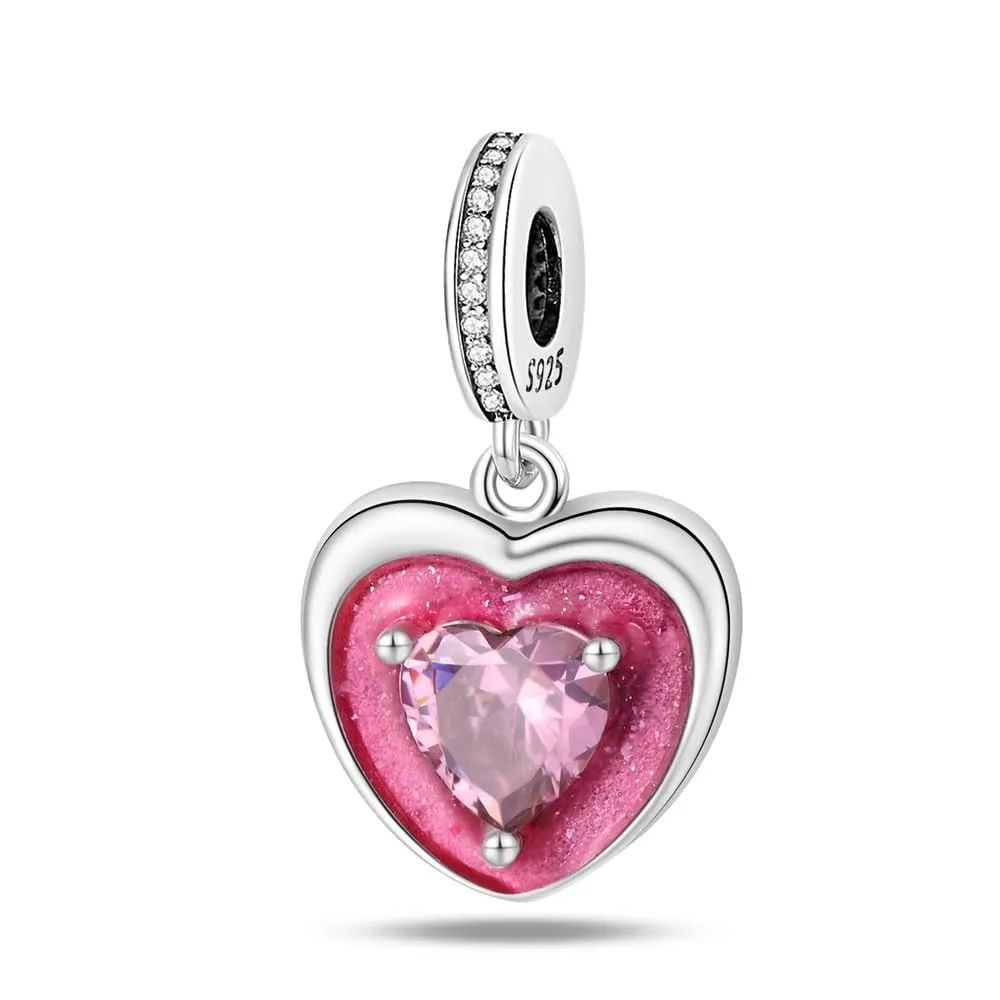 KUNSIR Bead Charm in Argento Sterling 925 con Cubic Zirconia per Braccialetti e Collane Europee - immagine 1