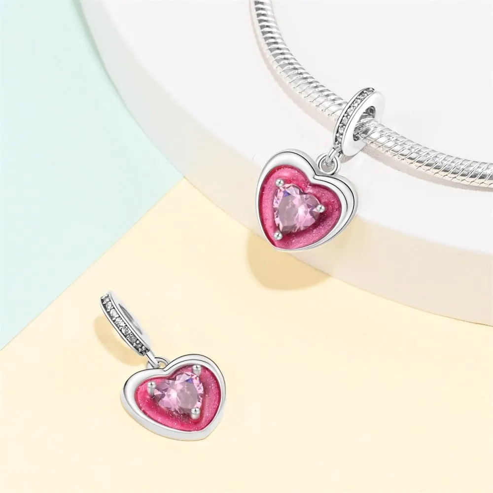 KUNSIR Bead Charm in Argento Sterling 925 con Cubic Zirconia per Braccialetti e Collane Europee - immagine 2
