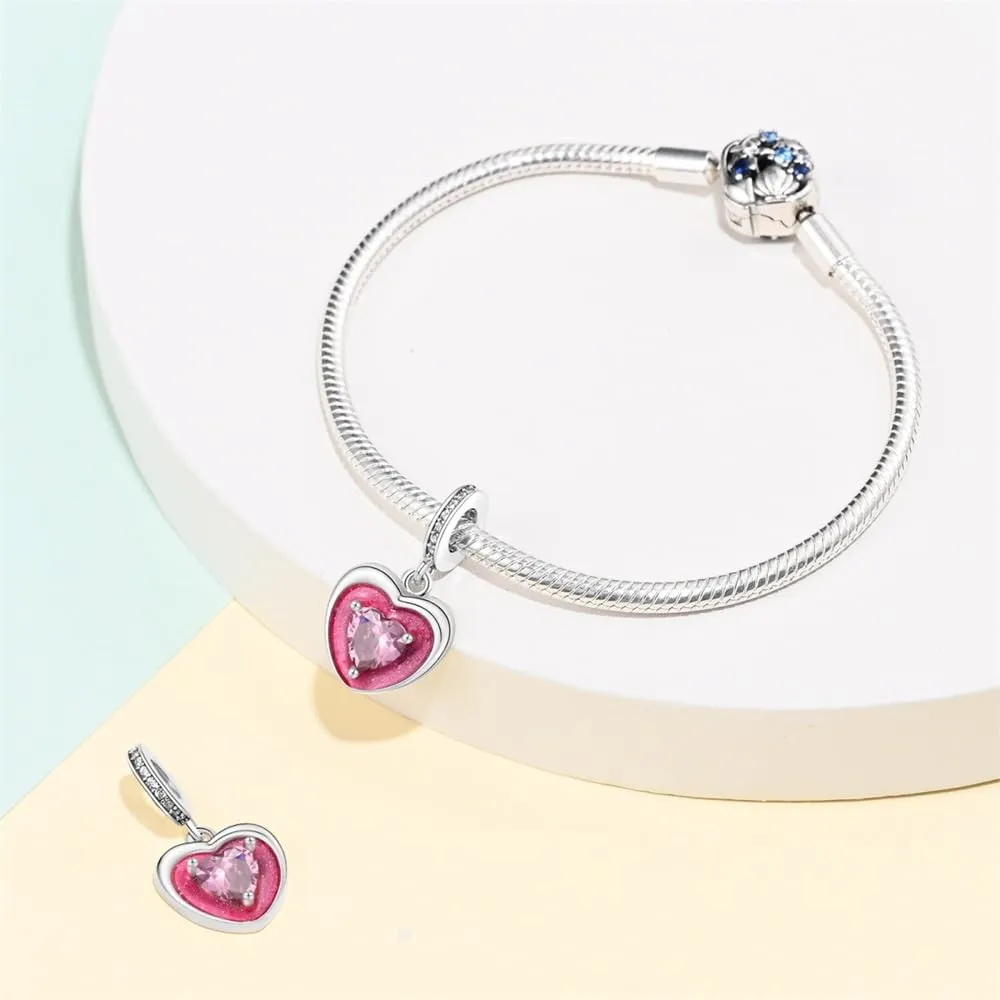 KUNSIR Bead Charm in Argento Sterling 925 con Cubic Zirconia per Braccialetti e Collane Europee - immagine 3