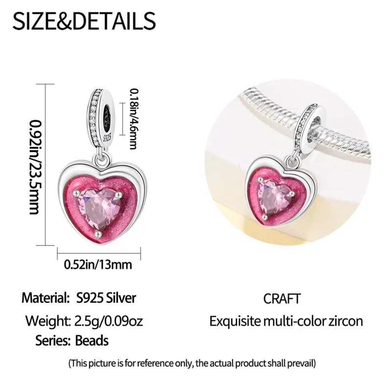 KUNSIR Bead Charm in Argento Sterling 925 con Cubic Zirconia per Braccialetti e Collane Europee - immagine 5