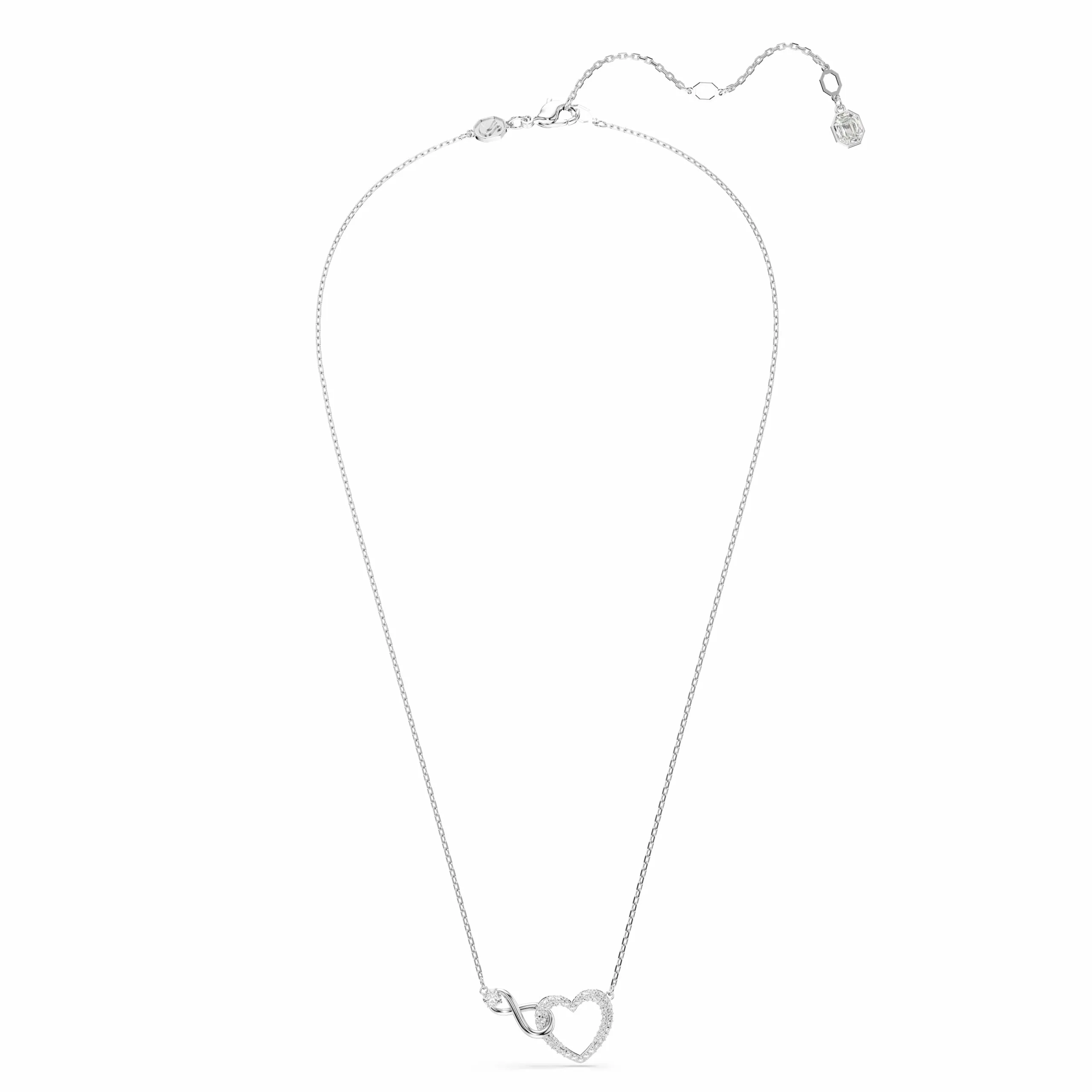 Swarovski Hyperbola Pendente Cuore e Infinito Bianco Placcato Rodio - immagine 2