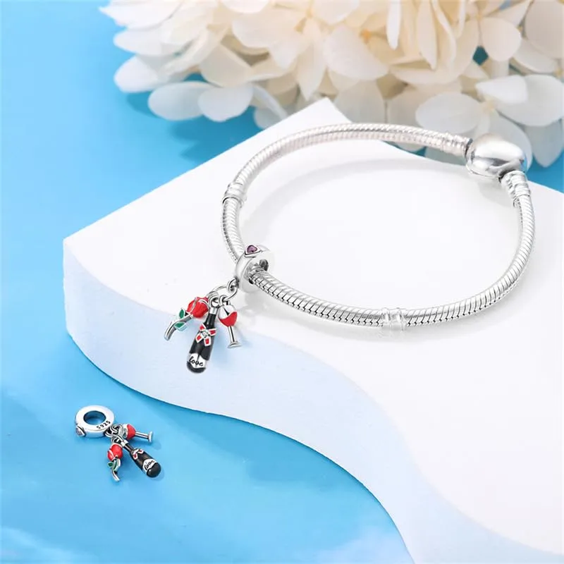 KUNSIR Bead Charm in Argento Sterling 925 con Cubic Zirconia, Compatibile con Braccialetti e Collane Europei - immagine 3