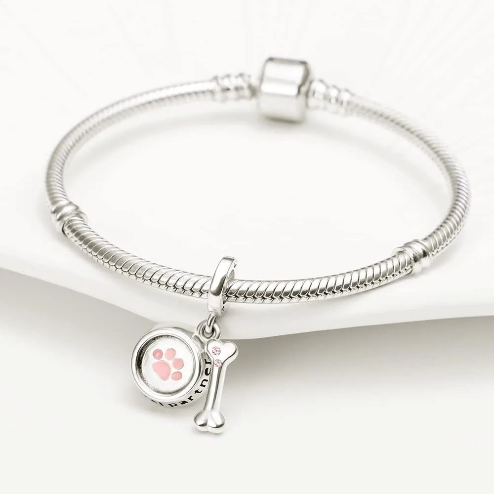 KUNSIR Ciondolo in Argento Sterling 925 con Cubic Zirconia per Braccialetti e Collane Europei - immagine 2