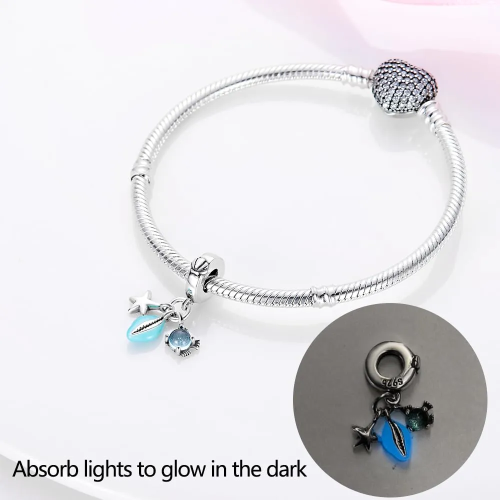 KUNSIR Bead Charm Ciondolo Argento Sterling 925 con Cubic Zirconia per Braccialetti e Collane Europei - immagine 3