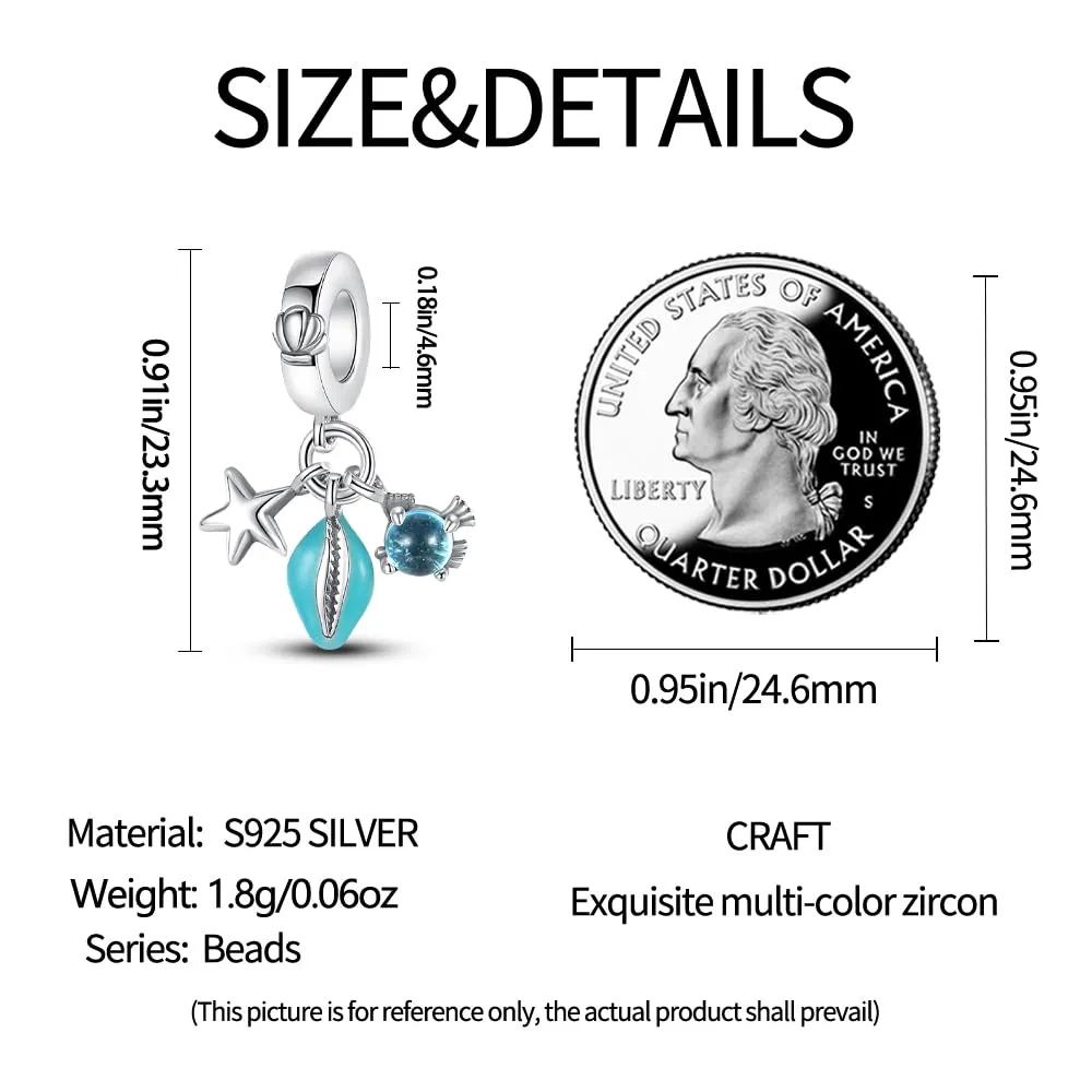KUNSIR Bead Charm Ciondolo Argento Sterling 925 con Cubic Zirconia per Braccialetti e Collane Europei - immagine 5