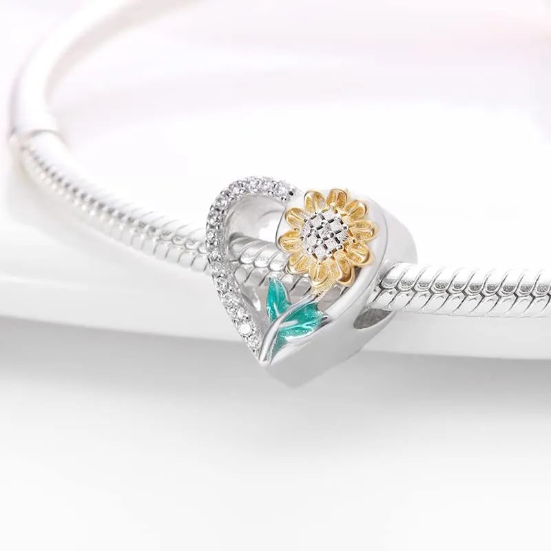 KUNSIR Ciondolo in Argento Sterling 925 con Cubic Zirconia per Braccialetti e Collane Europei - immagine 2