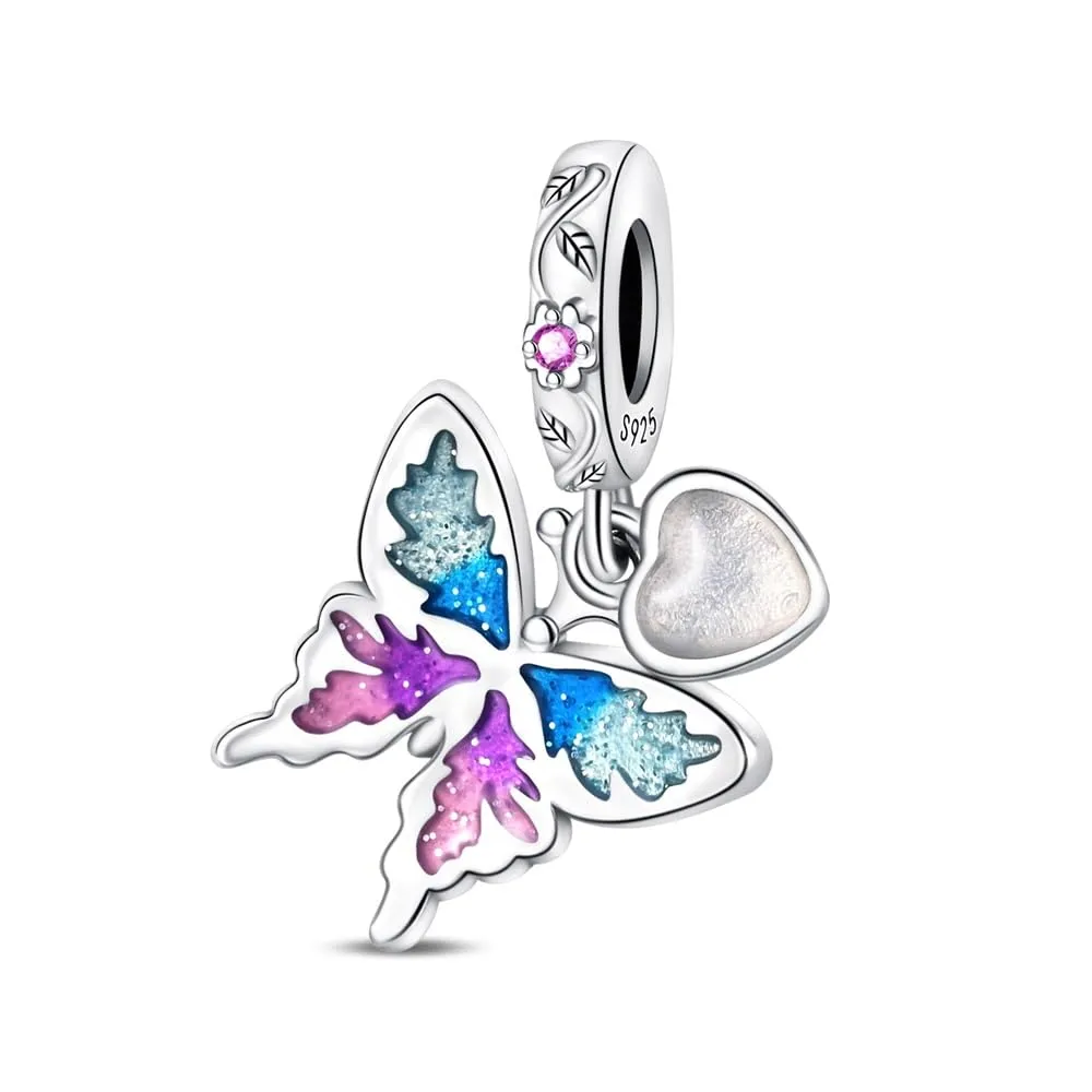KUNSIR Bead Charm in Argento Sterling 925 con Cubic Zirconia per Braccialetti e Collane Europei - immagine 1