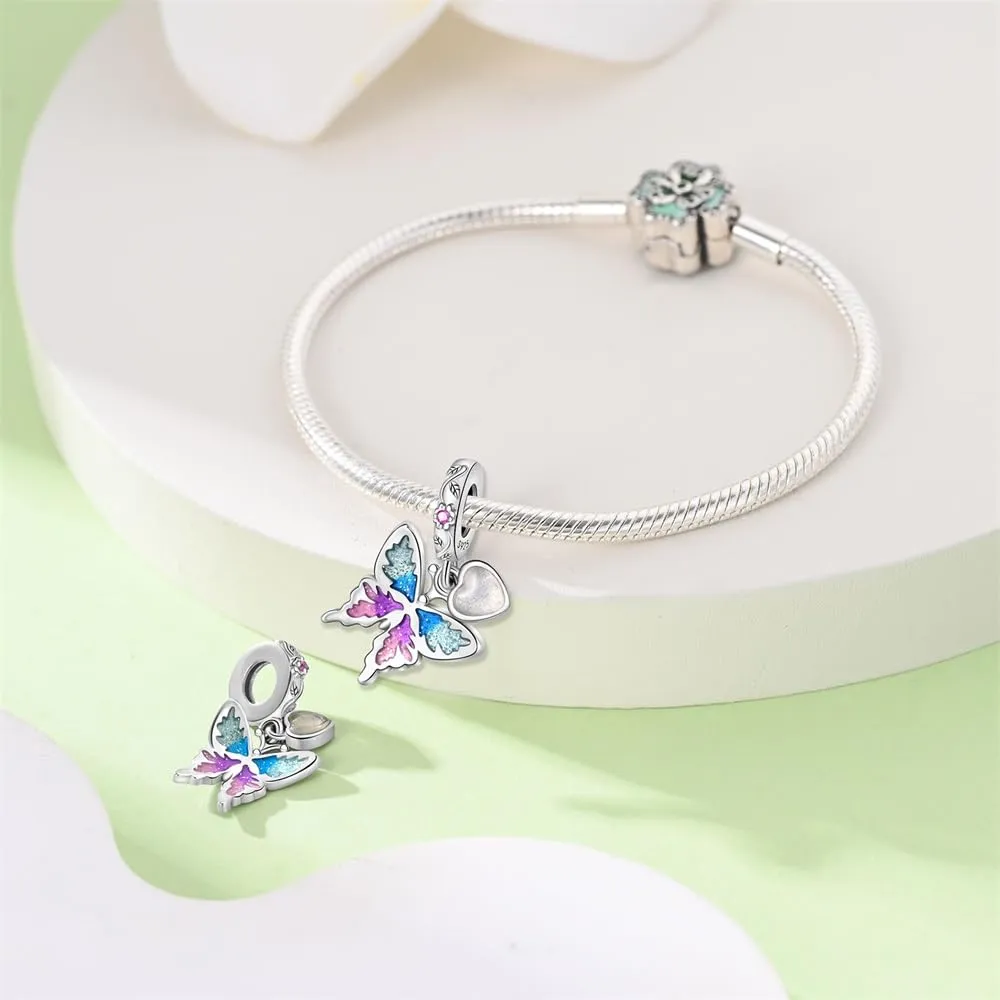 KUNSIR Bead Charm in Argento Sterling 925 con Cubic Zirconia per Braccialetti e Collane Europei - immagine 3