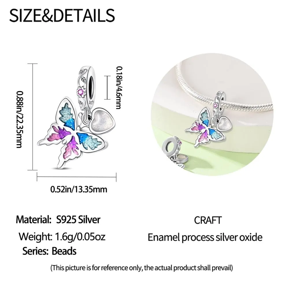 KUNSIR Bead Charm in Argento Sterling 925 con Cubic Zirconia per Braccialetti e Collane Europei - immagine 7