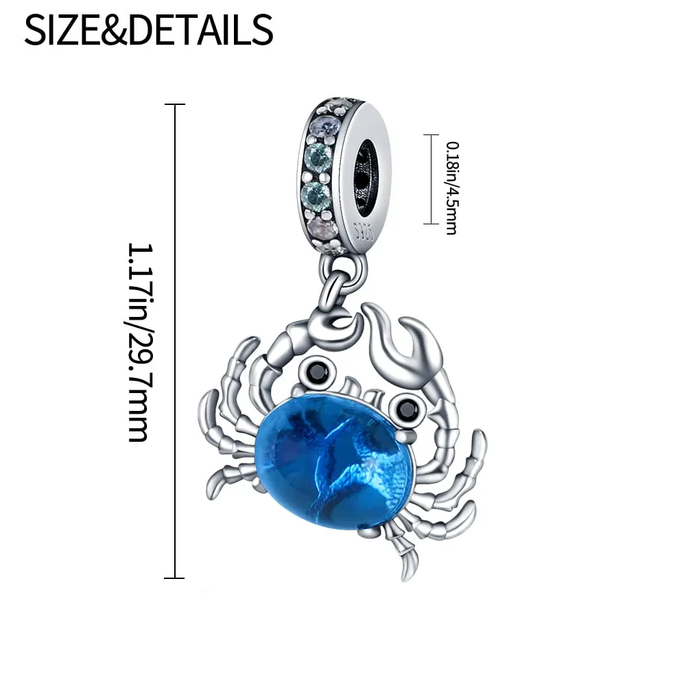 KUNSIR Ciondolo in Argento Sterling 925 con Cubic Zirconia per Braccialetti e Collane Europei - immagine 5