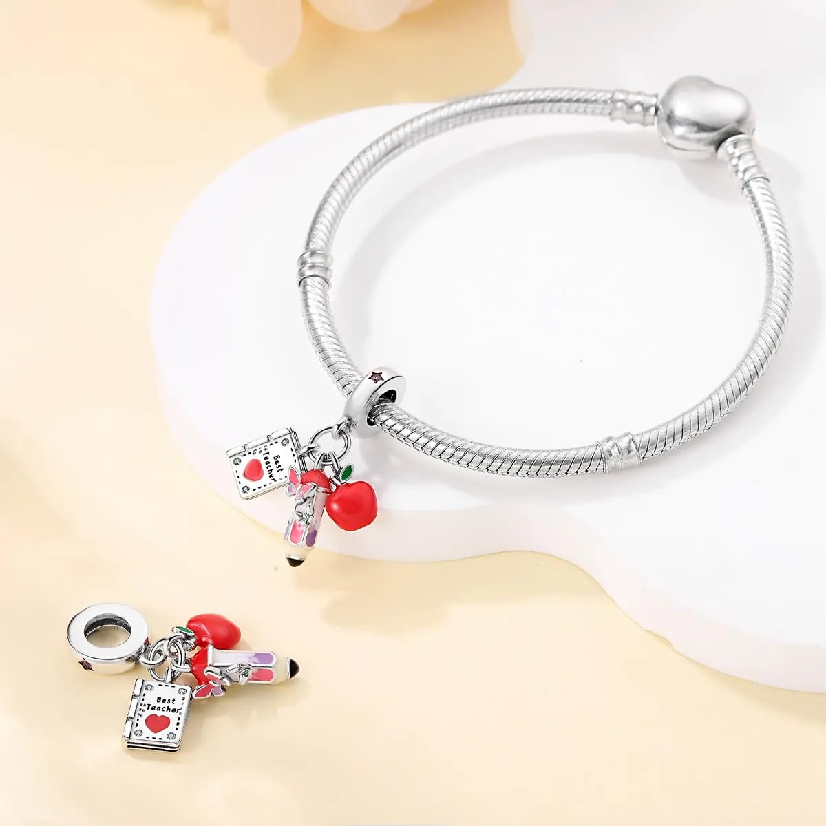 KUNSIR Ciondolo in Argento Sterling 925 con Cubic Zirconia per Braccialetti e Collane Europei - immagine 3