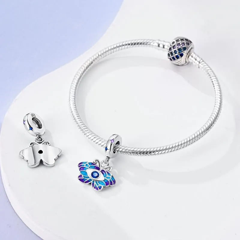 KUNSIR Bead Charm in Argento Sterling 925 con Cubic Zirconia, Compatibile con Braccialetti e Collane Europei - immagine 3
