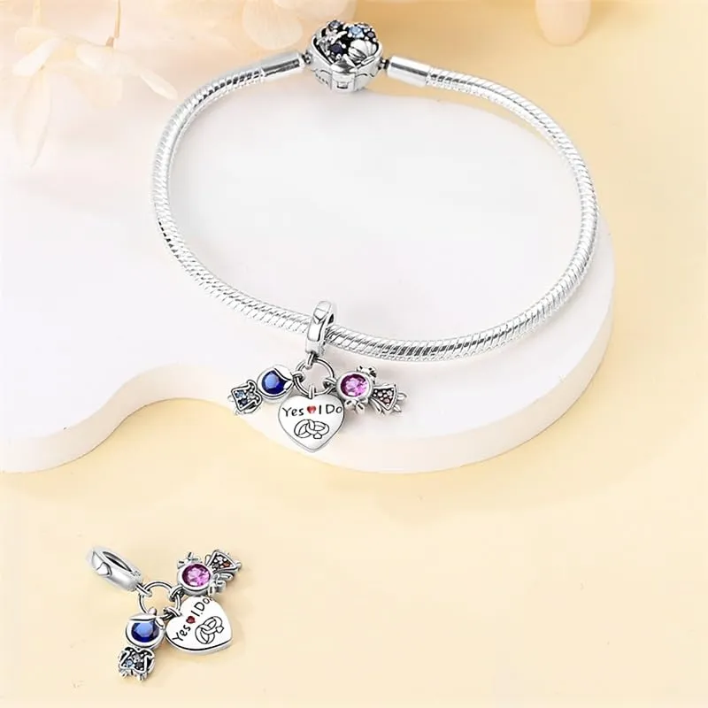 KUNSIR Bead Charm Ciondolo Argento Sterling 925 con Cubic Zirconia per Braccialetti e Collane Europei - immagine 3