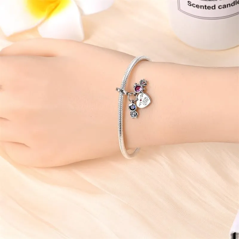 KUNSIR Bead Charm Ciondolo Argento Sterling 925 con Cubic Zirconia per Braccialetti e Collane Europei - immagine 4