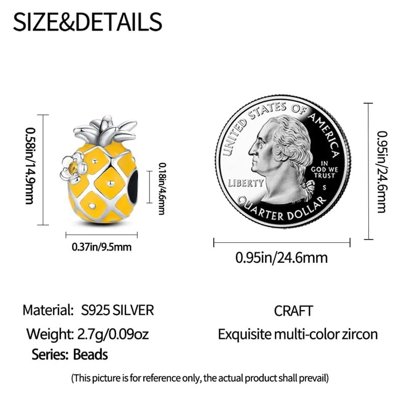 KUNSIR Bead Charm Ciondolo Argento Sterling 925 con Cubic Zirconia per Braccialetti e Collane Europei - immagine 5