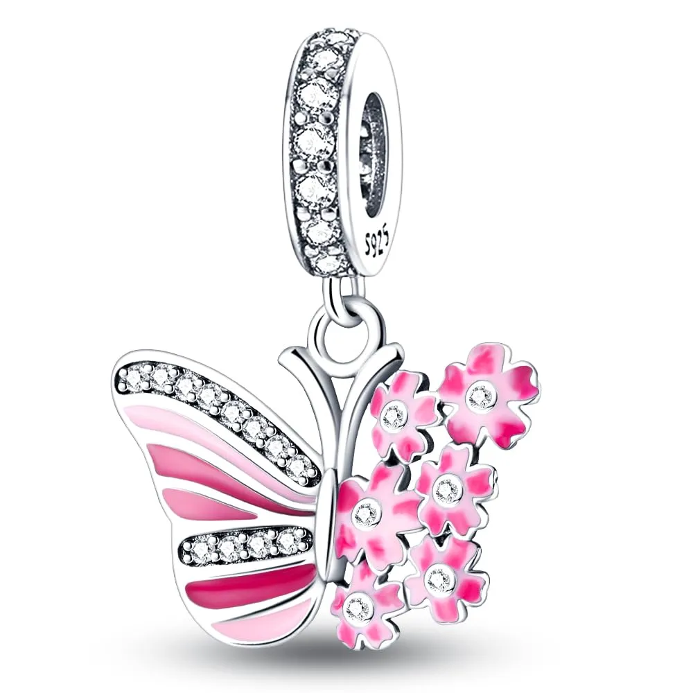 KUNSIR Bead Charm in Argento Sterling 925 con Cubic Zirconia per Braccialetti e Collane Europei - immagine 1