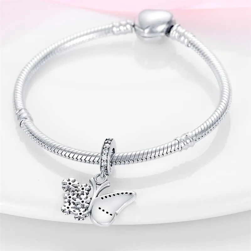 KUNSIR Bead Charm in Argento Sterling 925 con Cubic Zirconia per Braccialetti e Collane Europei - immagine 3