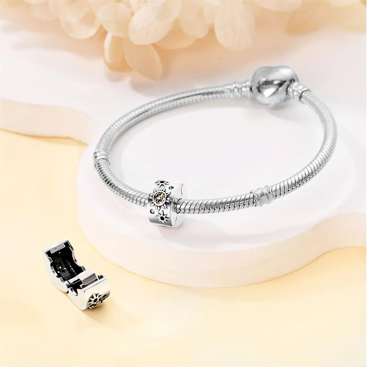 KUNSIR Ciondolo in Argento Sterling 925 con Cubic Zirconia per Braccialetti e Collane Europei - immagine 3