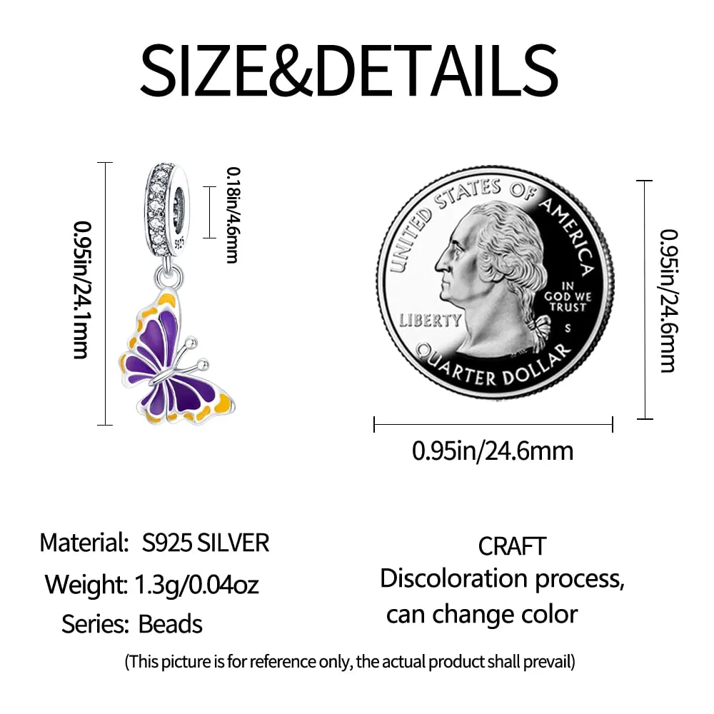 KUNSIR Bead Charm Ciondolo Argento Sterling 925 con Cubic Zirconia per Braccialetti e Collane Europei - immagine 6
