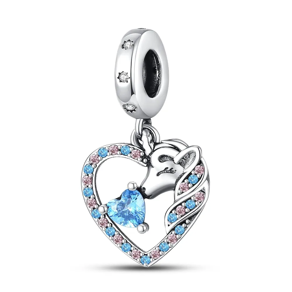 KUNSIR Bead Charm in Argento Sterling 925 con Cubic Zirconia, Compatibile con Braccialetti e Collane Europei - immagine 1