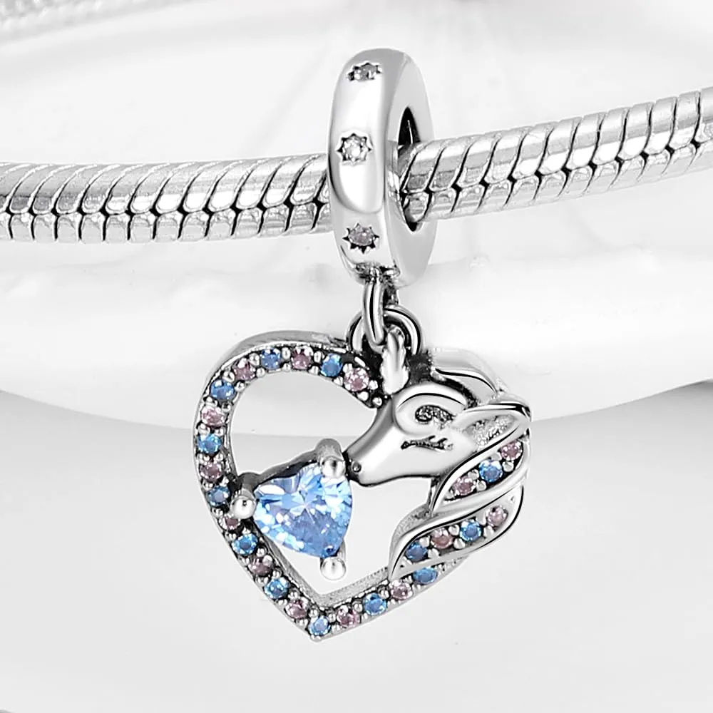 KUNSIR Bead Charm in Argento Sterling 925 con Cubic Zirconia, Compatibile con Braccialetti e Collane Europei - immagine 2