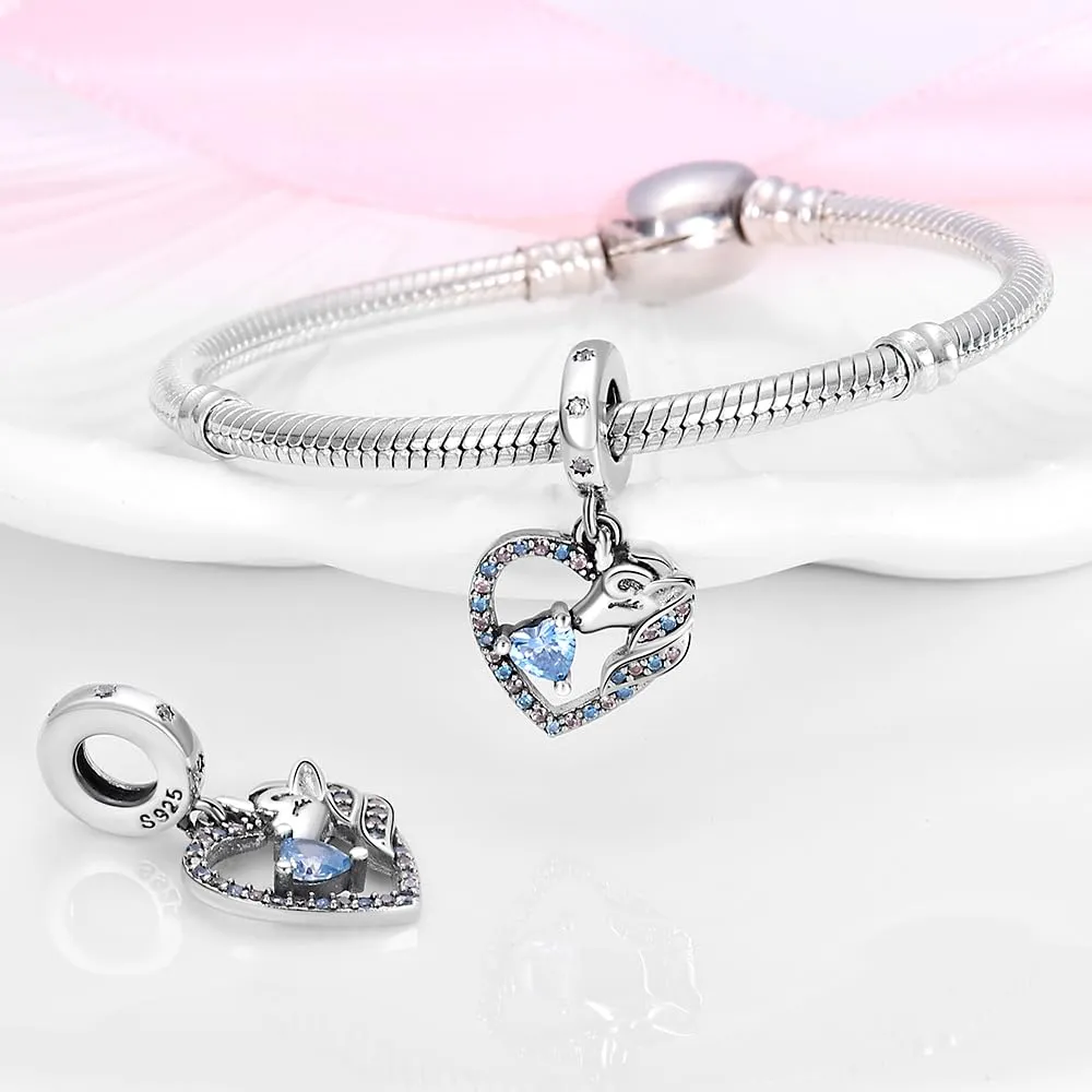 KUNSIR Bead Charm in Argento Sterling 925 con Cubic Zirconia, Compatibile con Braccialetti e Collane Europei - immagine 3