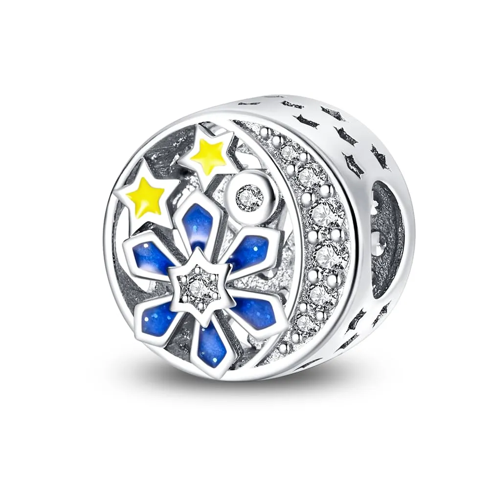 KUNSIR Bead Charm Ciondolo Argento Sterling 925 con Cubic Zirconia per Braccialetti e Collane Europei - immagine 1