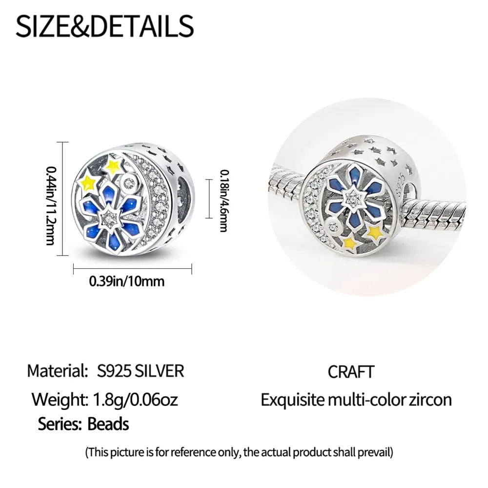 KUNSIR Bead Charm Ciondolo Argento Sterling 925 con Cubic Zirconia per Braccialetti e Collane Europei - immagine 5