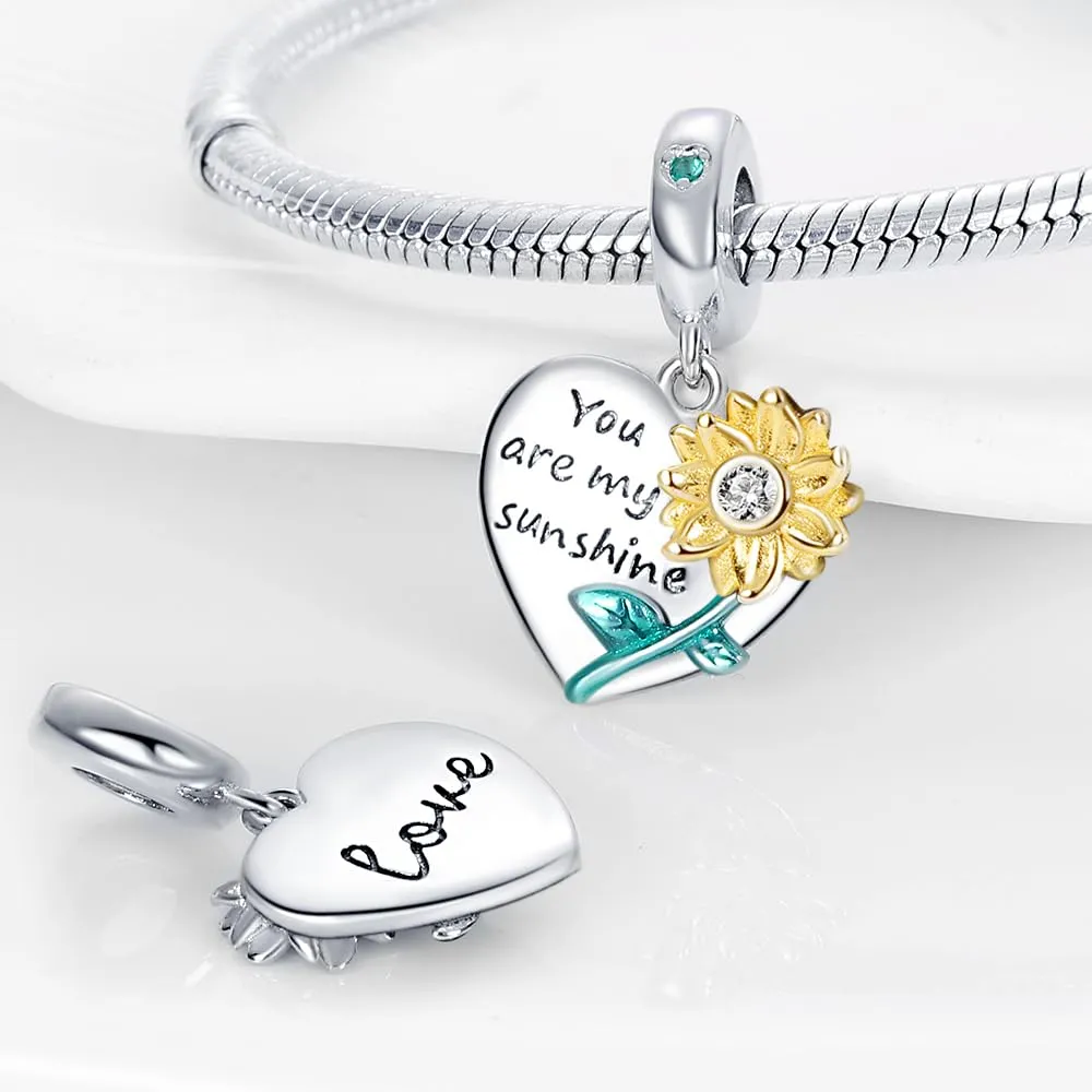 KUNSIR Bead Charm in Argento Sterling 925 con Cubic Zirconia, Compatibile con Braccialetti e Collane Europei - immagine 2