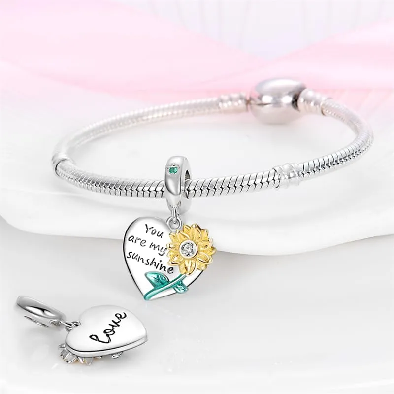 KUNSIR Bead Charm in Argento Sterling 925 con Cubic Zirconia, Compatibile con Braccialetti e Collane Europei - immagine 3