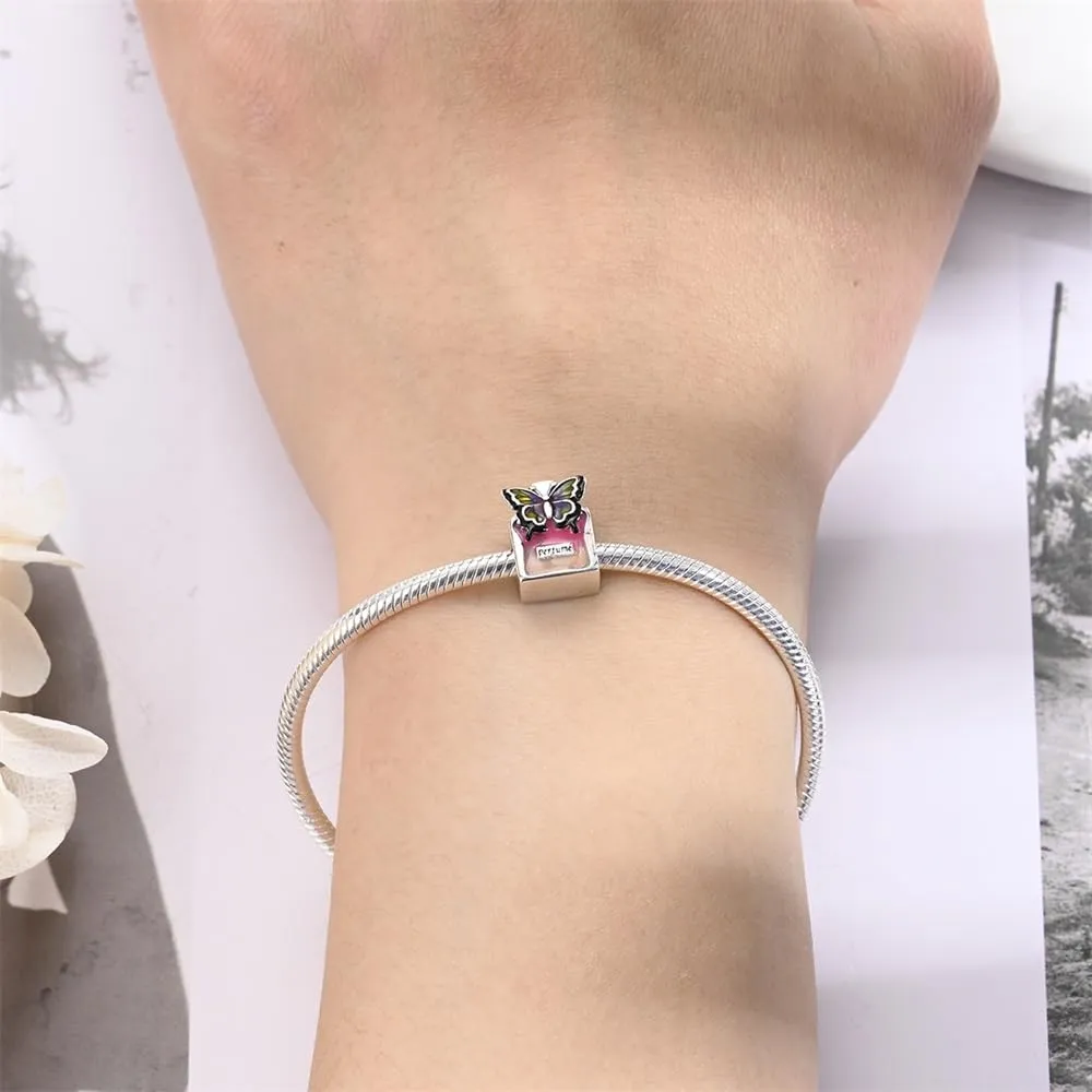 KUNSIR Bead Charm Ciondolo Argento Sterling 925 con Cubic Zirconia per Pandora Braccialetti e Collane Europei - immagine 4