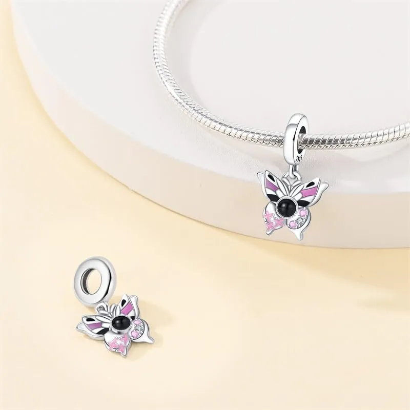 KUNSIR Bead Charm Ciondolo Argento Sterling 925 con Cubic Zirconia per Pandora Braccialetti e Collane Europei - immagine 2