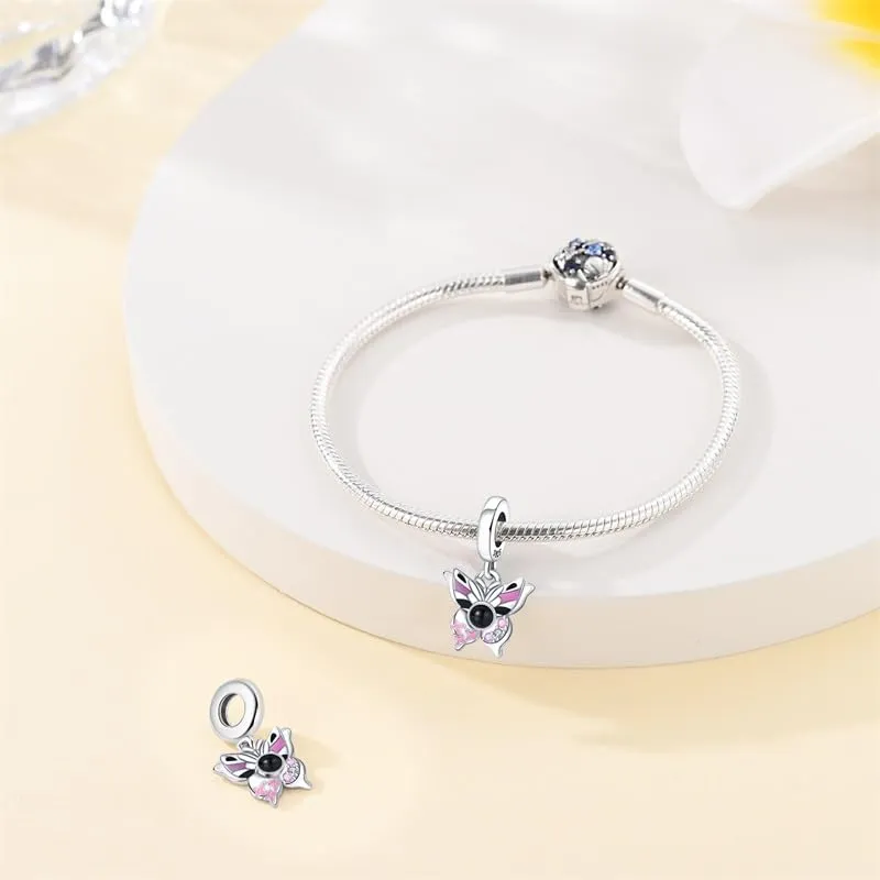 KUNSIR Bead Charm Ciondolo Argento Sterling 925 con Cubic Zirconia per Pandora Braccialetti e Collane Europei - immagine 3