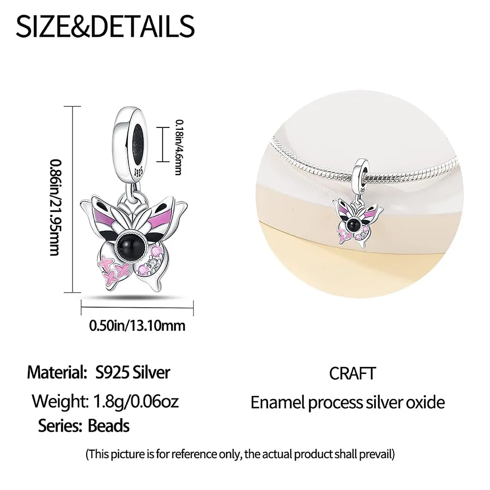 KUNSIR Bead Charm Ciondolo Argento Sterling 925 con Cubic Zirconia per Pandora Braccialetti e Collane Europei - immagine 5